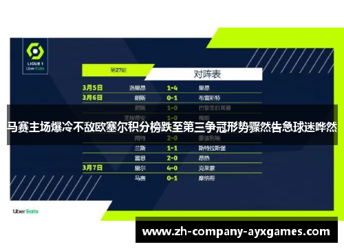马赛主场爆冷不敌欧塞尔积分榜跌至第三争冠形势骤然告急球迷哗然